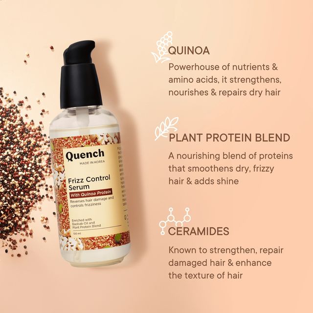 Quench Anti-Frizz Serum With Ceramides For Frizzy, Dry, Damaged & Colored Hair