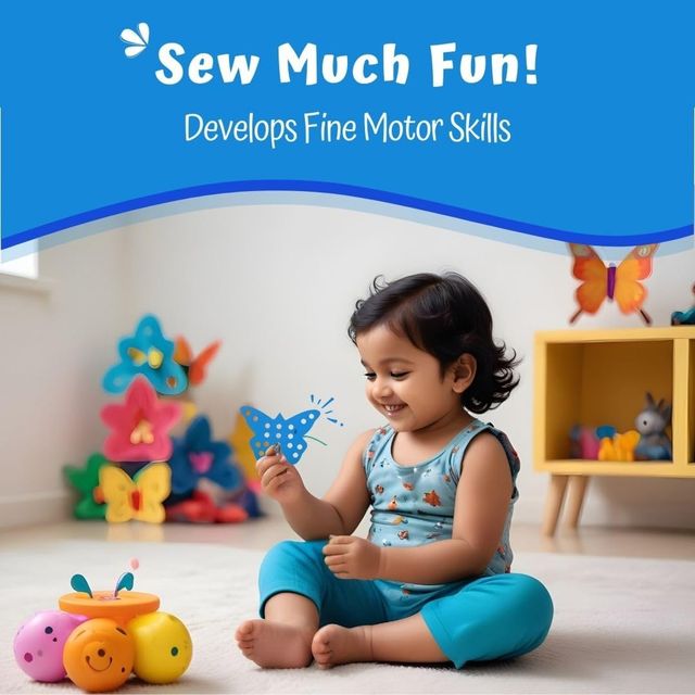 Skillofun Butterfly Lacing Toy | MontesBAUi Activity Toy for Toddlers Fine Motor Skills Development