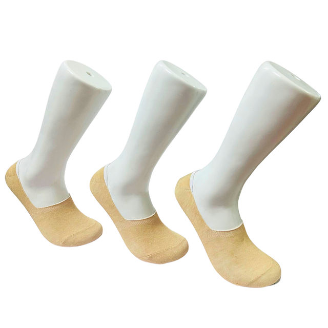 Royal Mart Unisex Solid Cotton Blend No Show Socks | Cream - Free Size