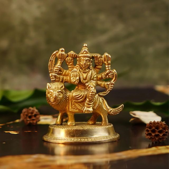 ServDharm Pure Brass Durga Idol