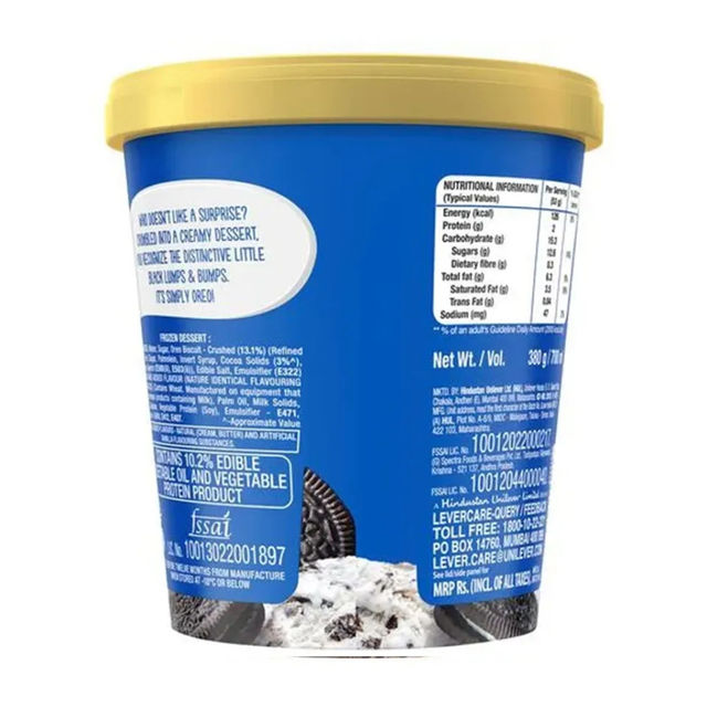 Kwality Wall's Oreo And Cream Tub