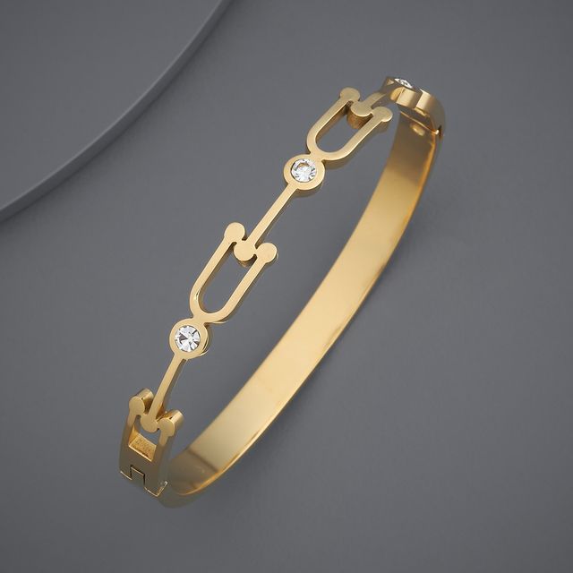 Kushal s Fashion Jewellery White Gold-Plated Zircon Trendy Kada | 441088