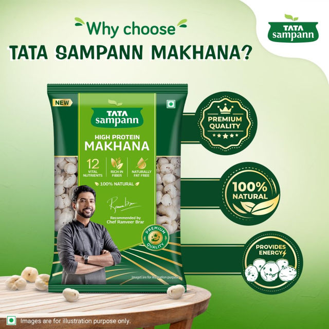 Tata Sampann High Protein Makhana (Foxnut) | Phool Makhana for Prasadam - 100% Natural and Fat Free