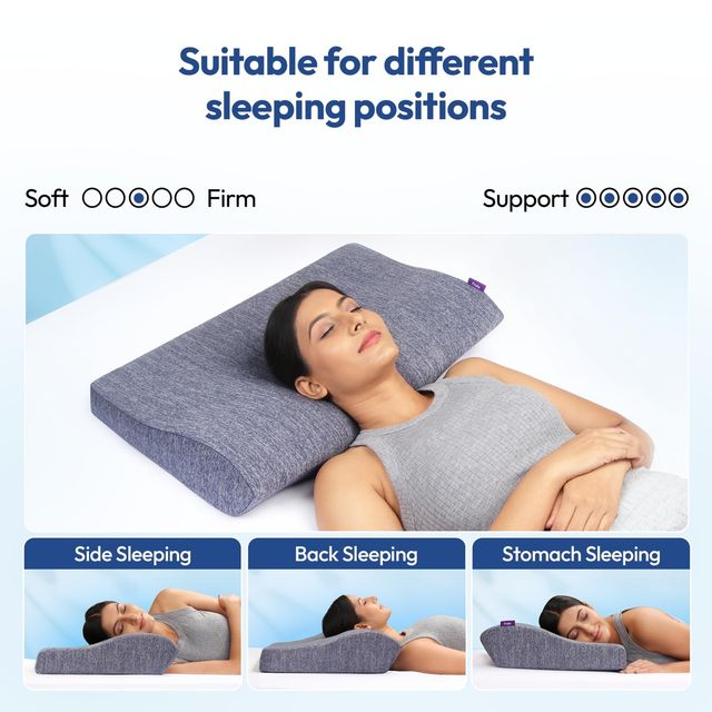 Frido Ultimate Neck Contour Cervical Plus Pillow | Premium Blue | Large