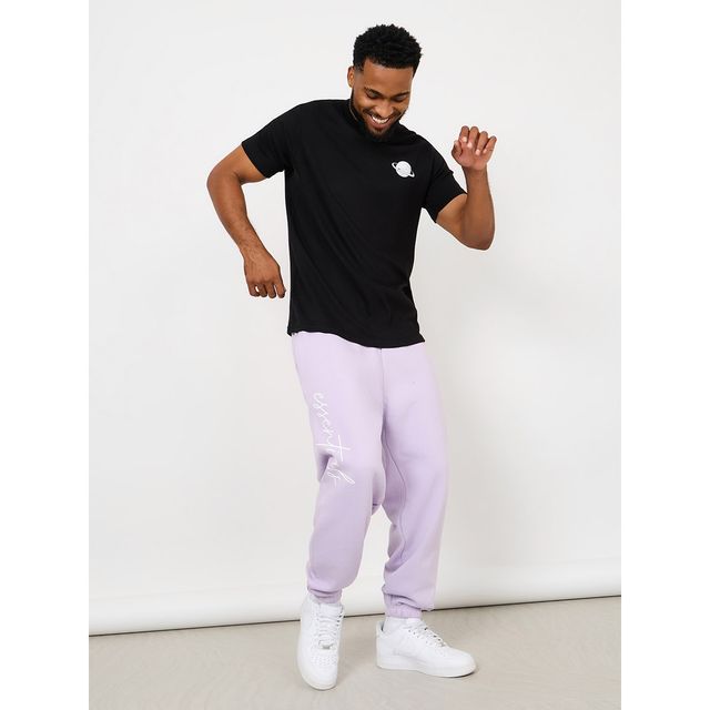 Styli Men's Regular Fit Tee with Chest Print, Mock Neck and Premium Interlock Fabric | Black - XL