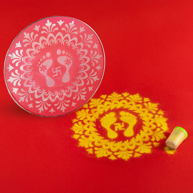 Gullak Festive Rangoli Jali Stencil 12 inch | Pack Of 2 Assorted