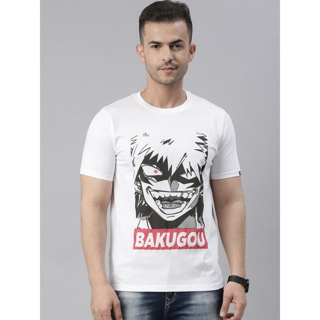 Bushirt Men's Bakugou | Jujutsu Kaisen Anime T-shirt | White - S