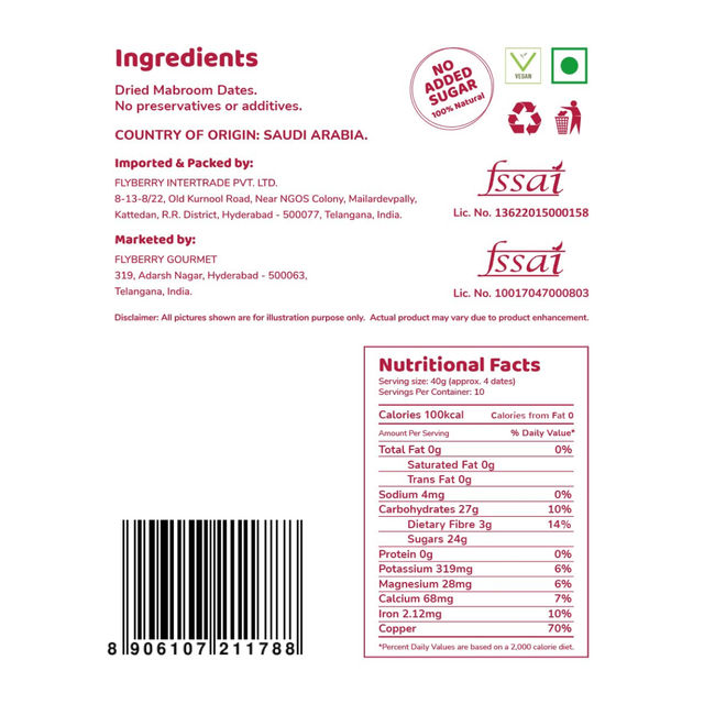 Flyberry Gourmet Mabroom Dates All Natural