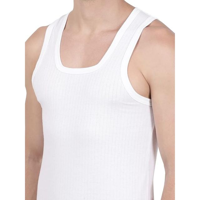Jockey 8816 Men's Super Combed Cotton Sleeveless Vest|Extended Length|Easy Tuck | White-85