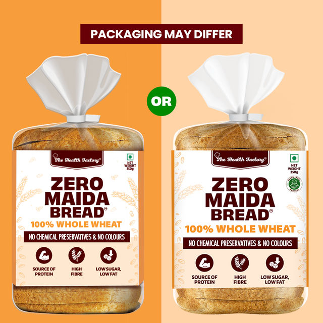 The Health Factory Zero Maida 100% Whole Wheat Bread | Clean Label - Not Brown