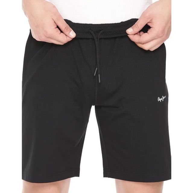 Pepe Jeans Men's Shorts Cotton Regular Fit Mid Rise Waist | Black - S