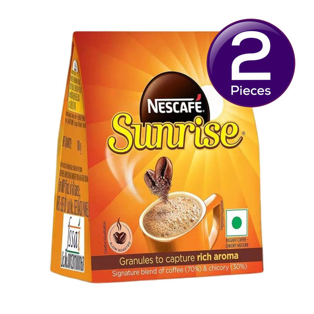 Nescafe Sunrise Instant Coffee Powder- Rich Aroma, Coffee-Chicory Mix, Pouch 100 g Combo