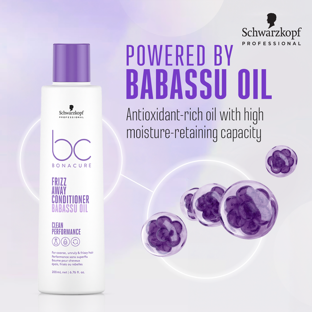 Schwarzkopf Professional Bonacure Frizz Away Shampoo With Babassu Oil,With Vegan Keratin(250ml) & Schwarzkopf Professional Bonacure Frizz Away Conditioner With Babassu Oil With Vegan Keratin(200ml) Combo