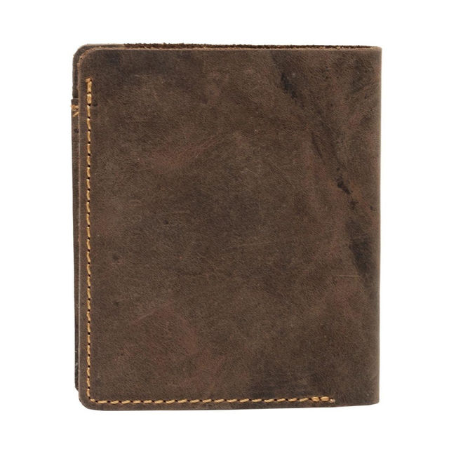 Teakwood Men's Solid Genuine Leather Bi-Fold Wallet | Brown - One Size