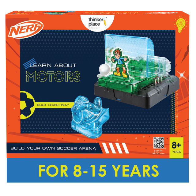 ThinkerPlace Nerf Soccer Fever DIY Kit | Build & Learn Motor Skills with Soccer Game (Age 8+)