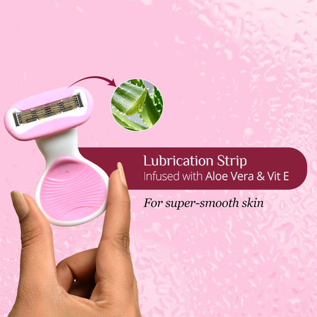 Carmesi Body Razor for Women's Hair Removal With Travel Case 5-Blade Precision Smooth & Hassle-Free Shaving on the Go Aloe Vera & Vitamin E