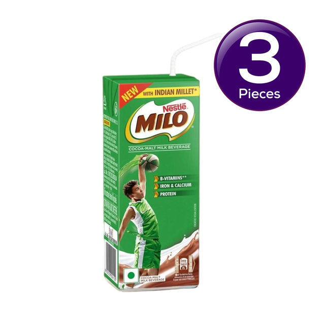 Nestle Milo RTD Malt Drink with Millets- (Chocolate Flavour) Tetra Pack 180 ml Combo