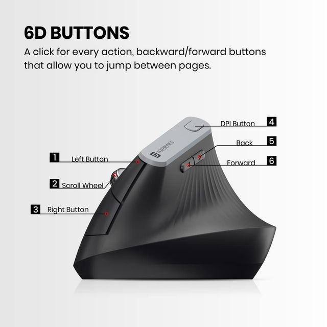 Portronics Vertical Advanced Ergonomic Mouse(Black)