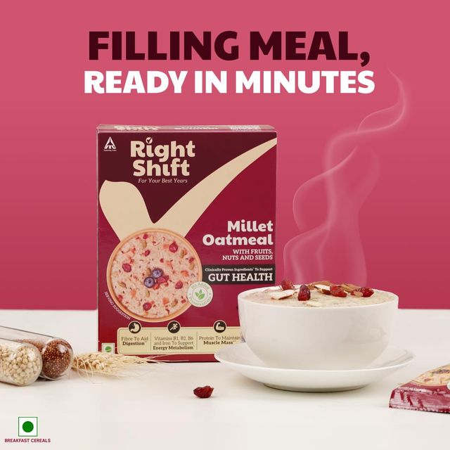 ITC Right Shift Millet Oatmeal | High Protein & Fibre, No preservative | Sweetened with Jaggery