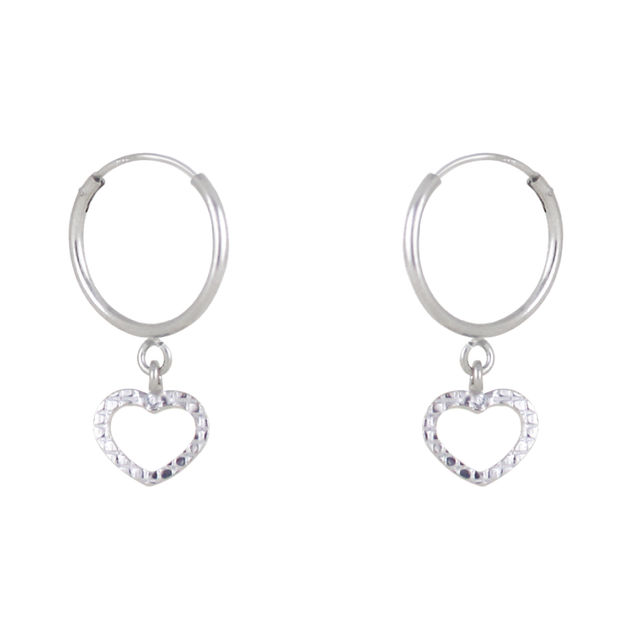GIVA Silver Small Heart Drop Earrings