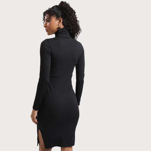 Ketch Women's High Neck Ribbed Bodycon Dress - Buy at 190 Online | Instant  Delivery - Zepto