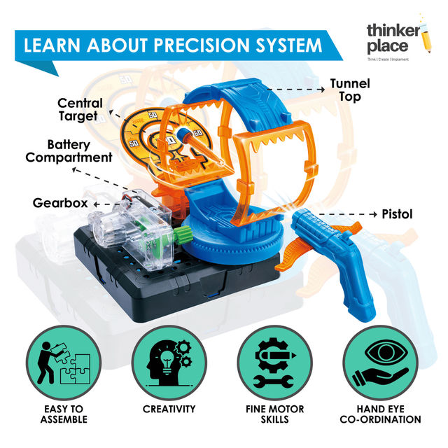 ThinkerPlace Target Strike DIY Kit | Learn Precision Systems with Fun Target Game (Age 8+)