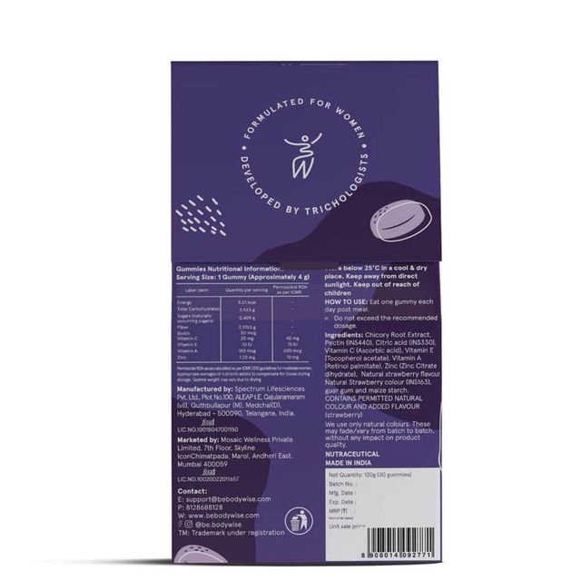 Be Bodywise Biotin Hair Health Gummies 30S Pack