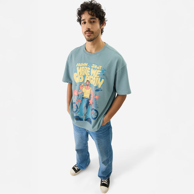The Souled Store Men's Tss Originals- Here We Go Again Oversized T
