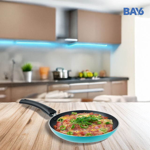BAY6 Nonstick Induction Bottom Fry Pan (3mm) 22 cm -Teal