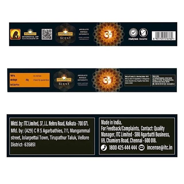Mangaldeep Scent 3 In 1 Incense Sticks - Inspired By Fine Fragrances