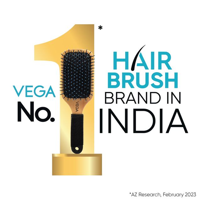 VEGA Wooden Bristle Paddle Hair Brush For Men And Women E2-Pbb