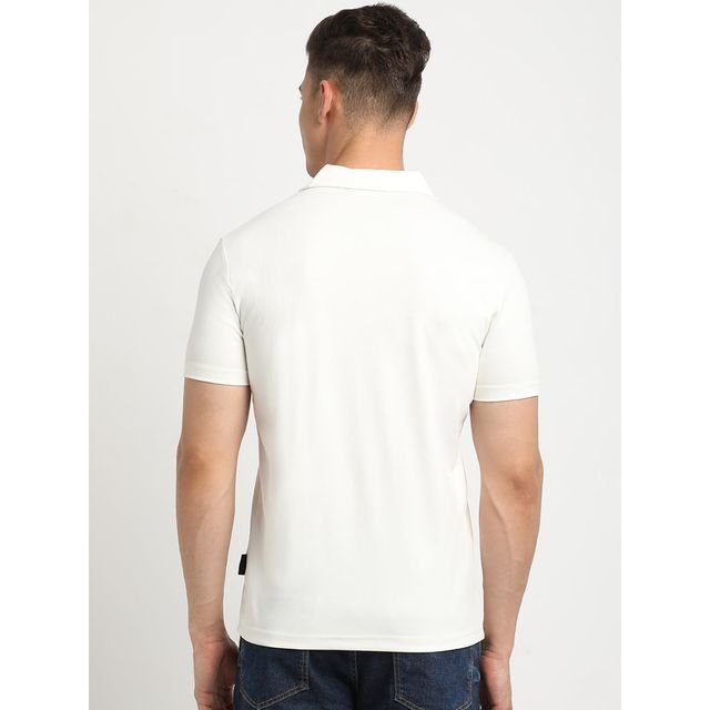 The Bear House Men Slim Fit Solid Polo T-shirt - Mureas | White | L