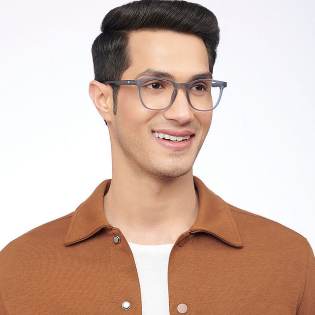 Lenskart Hustlr Unisex Solid Plastic Computer Glasses | Grey - M