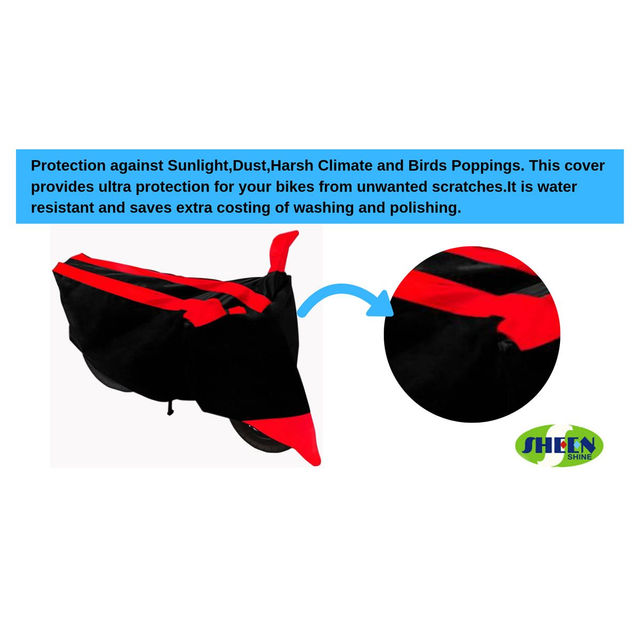 Sheen SBCRED05 Waterproof Two Wheeler Cover for Hero (Passion Pro, Red, Black)