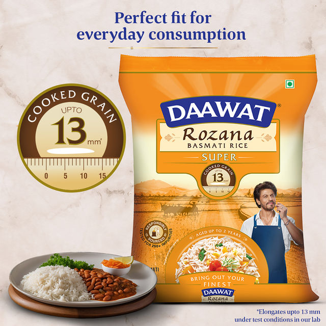 Daawat Rozana Super Basmati Rice | Medium Grain 1 kg Combo
