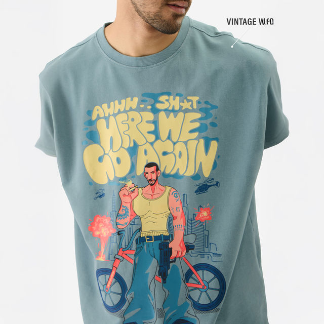 The Souled Store Men's Tss Originals- Here We Go Again Oversized T