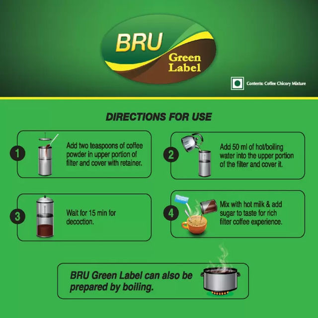 Bru Green Label Filter Coffee Chicory Mixture