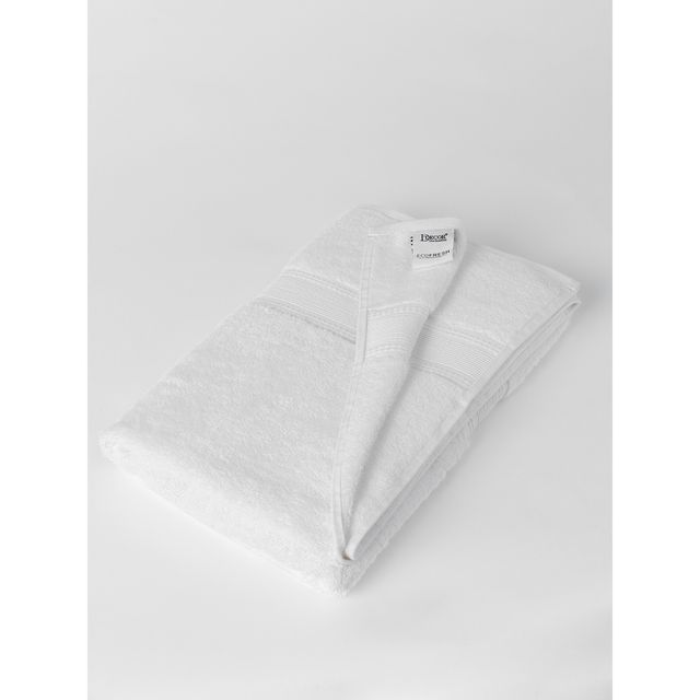 DDECOR  Ecofriendly 70% Bamboo 30% Cotton Super Soft  650 GSM Solid Sustainable Bath Towel - White