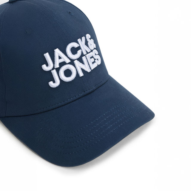 Buy Jack & Jones Men's Embroidered Cotton Baseball Cap | Navy