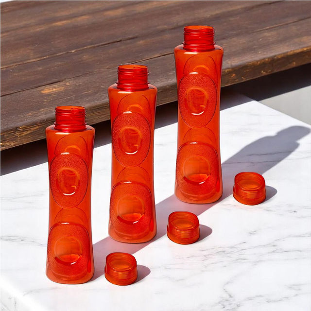 Topaz BPA-free Plastic Water Bottle - Set of 3 Pcs, Each 1000ml | Red
