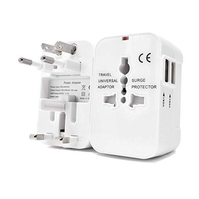 Universal All-In-One Worldwide International USB Travel Adapter - 2 USB Support