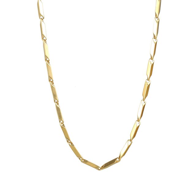 Priyaasi Twisted Cuboids Gold-Plated Link Chain For Men (Bd-Ch-10009-Gld)