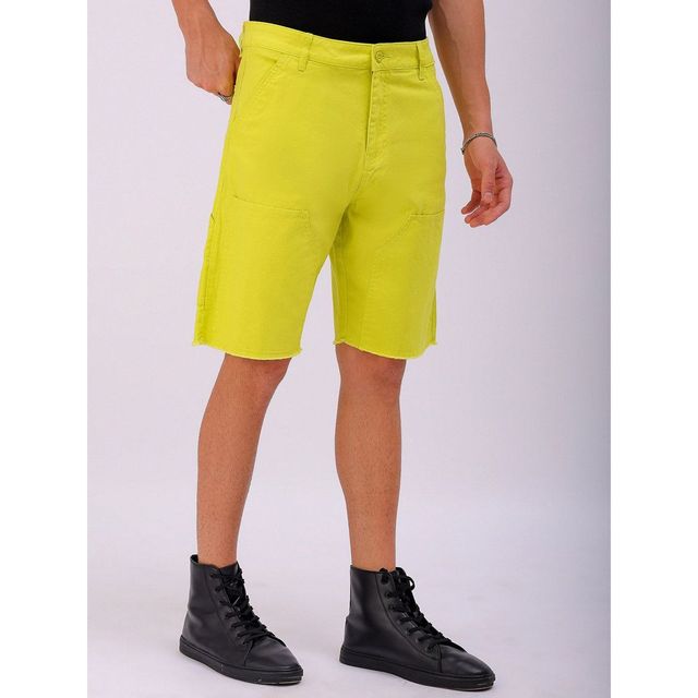 The Indian Garage Co Men Street Relaxed Cyber Lime Solid Shorts - 30 | 1223-Oxcrpsho-05