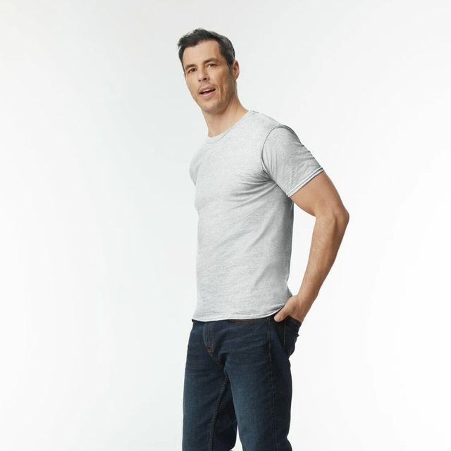 Gildan Unisex 100% Cotton Solid T-Shirt - L | Grey