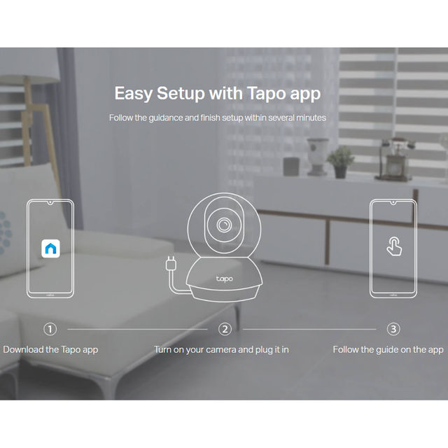 TP-Link Tapo C210P2 Pan/Tilt Home Security Wi-Fi Camera ,Alexa Enabled, 2-Way Audio, Night Vision