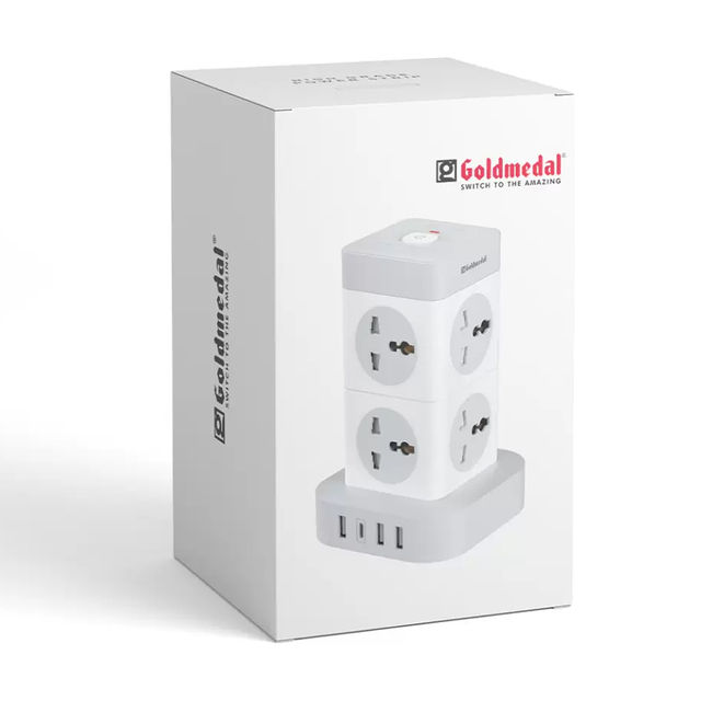 Goldmedal Turbomax Power Strip Spike Adaptor (2 M, White)