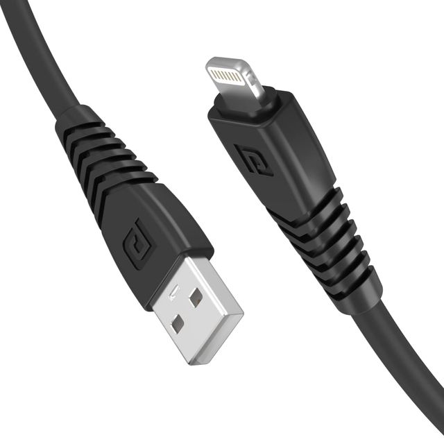 Portronics Konnect Core 8 PIN Cable Tangle-Free with 3A Rapid Charging & 480mbps Data (Black)