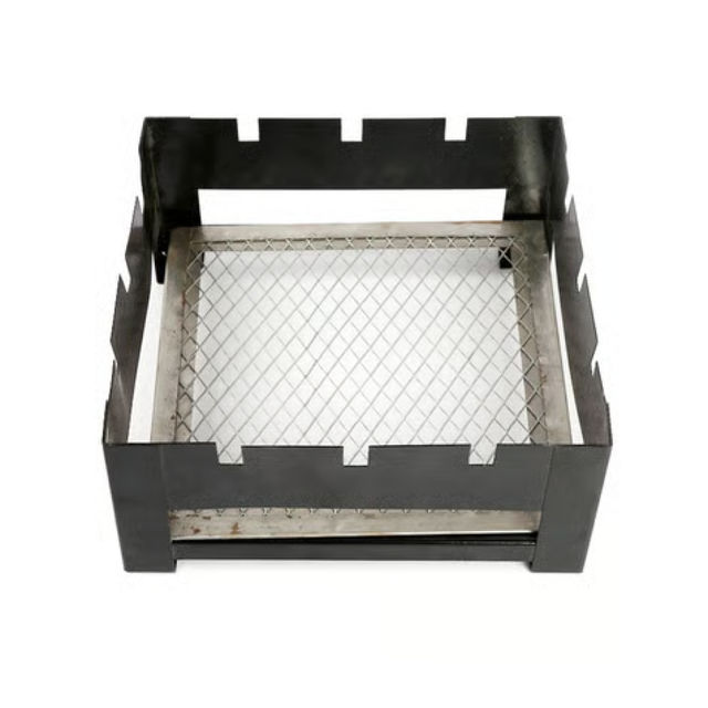 Divine Vibes Portable Compact BBQ Grill Tandoor | Cast Iron | 3 Skewers and 1 Charcoal Tray | Black