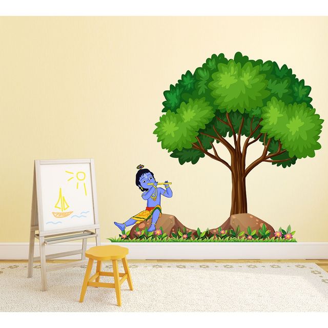 BAY6 Lord Krishna with Tree Sticker