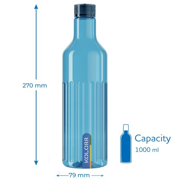Kolorr Linea Bottle 1L | Pack of 2 - Red & Blue Perfect for sharing | gym | or picnics